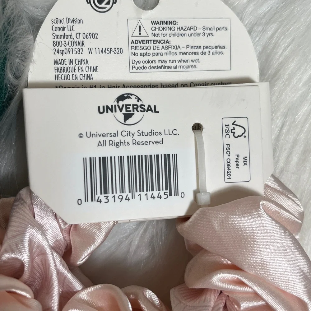NWT Wicked Scunci Green Headband Pink Ponytail Holder Scrunchies Set